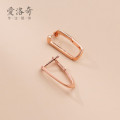 A33165 s925 sterling silver simple geometric irregular square unique earrings