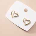 A33624 s925 sterling silver chic adjustable heart bar earrings