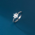 A44838 s925 sterling silver rhinestone snowflake christmas simple sparkling ring