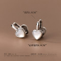 A38474 s925 sterling silver thai shell heart vintage design elegant earrings