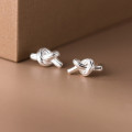 A38083 s925 sterling silver stud design elegant bar rope earrings