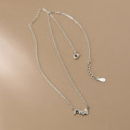 A35283 s925 sterling silver chic simple trendy initialAngle rhinestone necklace