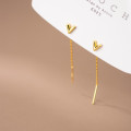 A35636 s925 sterling silver string simple small trendyV initial fashion chic sweet unique earrings