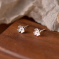 A45031 s925 sterling silver sweet dainty bar stripe stud earrings