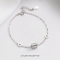 A44446 s925 sterling silver rhinestone charm bracelet