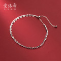 A33356 s925 sterling silver simple hollowed heart charm bracelet