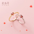 A42319 s925 sterling silver rhinestone heart elegant trendy ring