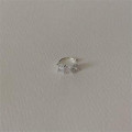 A39999 sterling silver cubic zirconia clipon simple stud earrings
