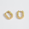 A45044 s925 silver oval simple cute earrings