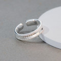 A40177 s925 sterling silver simple plate adjustable design elegant ring