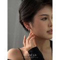 A43079 s925 sterling silver fashion simple geometric hoop earrings