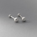 A37288 s925 sterling silver ball stud design earrings