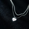 A34064 s925 sterling silver heartshape necklace