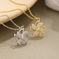 A33976 925 sterling silver chic pendant red cubiczirconia necklace