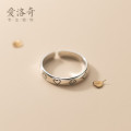 A32184 s925 sterling silver unique silver heart smilingfac ring