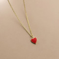 A35235 s925 sterling silver chic simple trendy heart sweet necklace