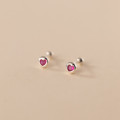 A35707 s925 sterling silver heart rhinestone earrings