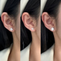A42076 s925 sterling silver geometric butterfly stud earrings