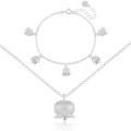 A44225 charm bracelet set s925 sterling silver pearl necklace