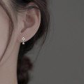 A44907 s925 sterling silver rhinestone flower stud simple earrings