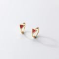 A45171 s925 silver elegant simple trendy triangle earrings