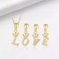 A45857 s925 sterling silver letter initial fashion cubic zirconia crown dainty necklace