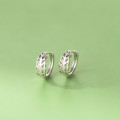 A45779 s925 sterling silver trendy sweet dainty hollowed tree leaf stud earrings