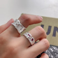 A33477 minimalist 925 sterling silver design red ring