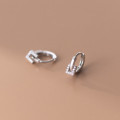 A35902 s925 sterling silver fashion unique simple square chic sparkling earrings