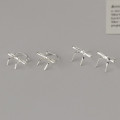A43607 s925 sterling silver simple elegant ribbon butterfly stud earrings