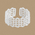 A45664 multilayer layered braided sterling silver s925 adjustable ring