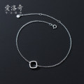 A33352 s925 sterling silver simple fashion square geometric anklet unique bracelet