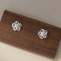 A43924 s925 sterling silver trendy sweet hollowed flower stud earrings