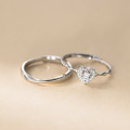 A45427 s925 sterling silver trendy sweet simple rhinestone heart ring
