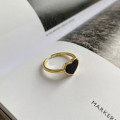 A32608 big 925 sterling silver simple chic18k heartshape agate design ring