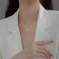 A33035 s925 sterling silver small trendy rhinestone stars necklace
