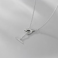 A35393 s925 sterling silver chic simple trendy irregular sweet necklace