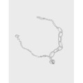 A36522 design minimalist chic heart chain qualitys925 sterling silver charm bracelet