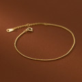 A36969 s925 sterling silver goldplated bead chain charm bracelet