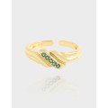 A38703 design bar green cubic zirconia sterling silver s925 ring