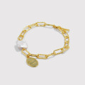 A34201 Good Luck baroque pearl charm bracelet