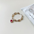 A32615 925 sterling silver red heart ring