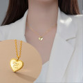 A34541 s925 sterling silver heart letter necklace