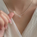 A43796 s925 silver hot fashion double bead necklace
