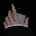 A36165 s925 sterling silver circle unique simple geometric circle ring