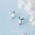 A44833 sterling silver christmas deer stud sweet artificial earrings