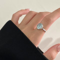 A44212 s925 sterling silver trendy simple oval circle adjustable ring