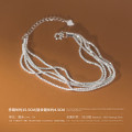 A39303 s925 sterling silver multilayer layered starts anklet elegant