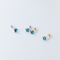 A33768 s925 sterling silver trendy simple chic rhinestone star earrings