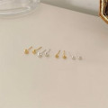 A38833 sterling silver heart cute simple fashion stud earrings